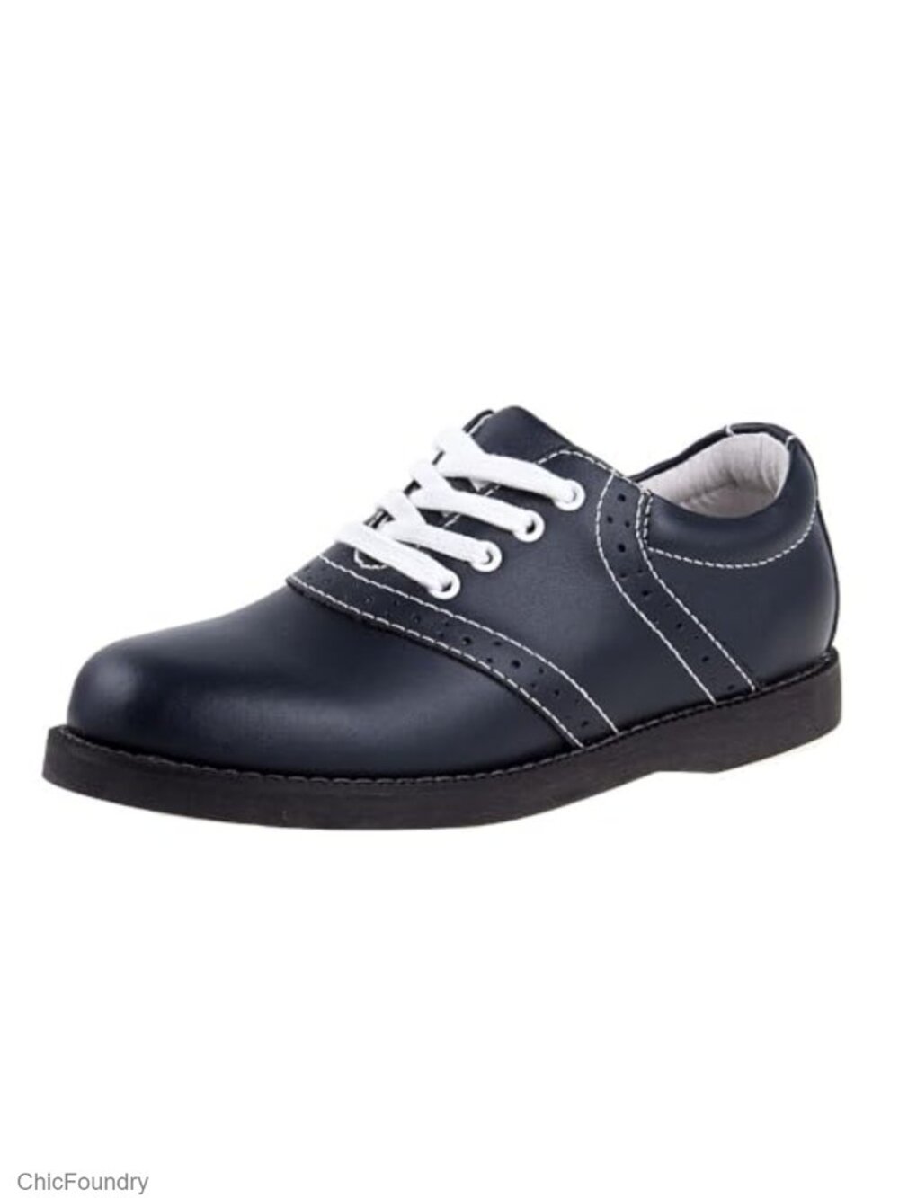 Women's Leather Saddle Oxfords Lace-Up Classic Vintage Style Shoes